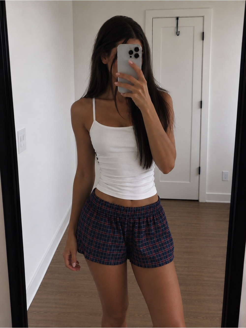 Brandy Melville Logan Plaid Boxer Shorts